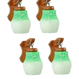 Somil Premium Designer Glass Wall / Night Lamp Elegant & Stylish Dcor Accent for Modern Interiors, color- Green, White, Size:- 21 X 25 X 30.5 CM-image-43