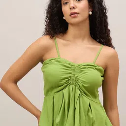 R.Code by The Roadster Life Co. Shoulder Straps Peplum Top image 1