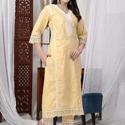 Anouk Women Ethnic Motifs Printed Regular Pure Cotton Kurta with Trousers & With Dupatta image 4