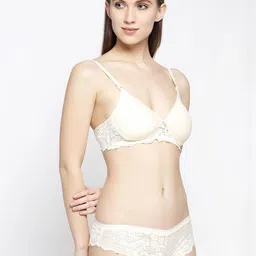 samvar Women Red,Brown Cotton Blend Bra Panty Set for Lingerie Set Undergarments Pack of 2 image 3