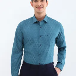 Allen Solly Men Spread Collar Geometric Printed Cotton Slim Fit Formal Shirt-image-65
