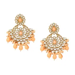 Anouk Gold-Plated Kundan Studded Contemporary Shaped Chandbalis image 4