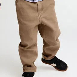 H&M Washed Cotton Twill Trousers image 4