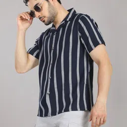 Hence Men Relaxed Striped Casual Shirt image 2