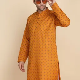 KRAFT INDIA Men Ethnic Motifs Printed Festive Straight Kurta image 3