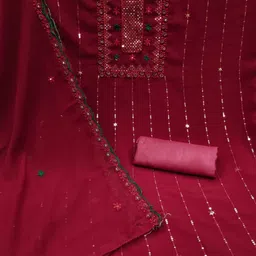 Rangtulika Ethnics Embroidered Unstitched Dress Material image 2