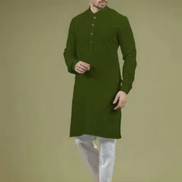 Oomph! Men Mandarin Collar Straight Kurta image 2
