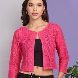 MORDEN MUSE Women Three-Quarter Sleeves Shrug-image-68