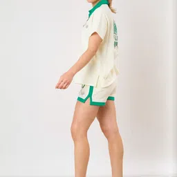StyleCast Embellished Shirt Collar Neck T-Shirt With Shorts Co-Ords-image-24