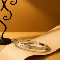 Jewelz Silver-Plated Crystal Studded Bangle-Style Bracelet image 5