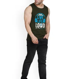 SLOWLORIS Pack Of 2 Printed Sleeveless Cotton Gym Vests image 5