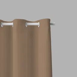 parda online Hazelnut Brown Polyster Solid 9ft Blackout Eyelet Window/Door (2 Pc) image 2