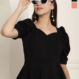 Metronaut Puff Sleeve Peplum Top-picture-29