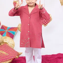 Vivedkids Boys Red Ethnic Kurta Trouser Set image 3
