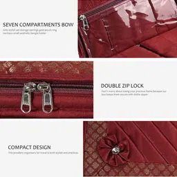 Kuber Industries Maroon Self Design Jewellery Organiser image 5
