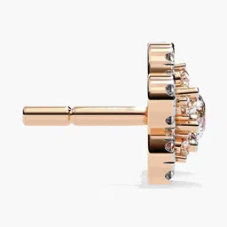 VALANOVA 14Kt Lab Grown Rose Gold Diamond Studded Earrings-3.14 gm image 5