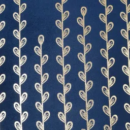 HOSTA HOMES Blue & Gold-Toned Set of 5 Floral Velvet Square Cushion Covers image 3