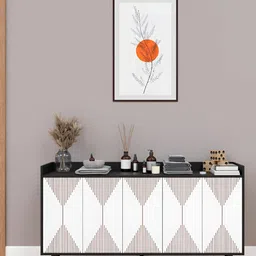 SPYDER CRAFT White & Black Engineered Wood Tv Unit With Shelve Storage-picture-33