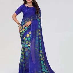 Moda Rapido Polka Dot Poly Georgette Saree-picture-32