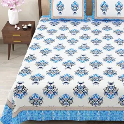 Myntra Elegant Homes Grey & Pink Floral 180 TC King Bedsheet with 2 Pillow Covers-picture-27