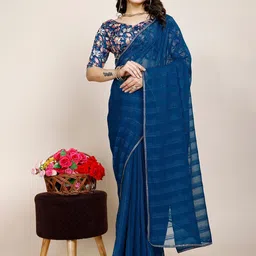 K 5 Fashion Embroidered Pure Chiffon Saree-picture-20