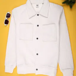 V-Mart Boys Textured Spread Collar Cotton Casual Shirt-picture-30