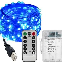 mansaa 100 LEDs 10.06 m Blue Flickering String Rice Lights-picture-15