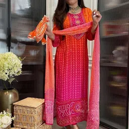 SZN Women Ethnic Motifs Printed Regular Thread Work Kurta with Trousers & With Dupatta-picture-35