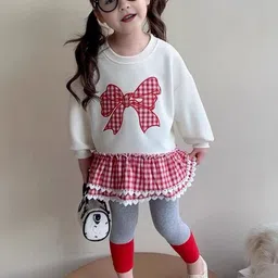 FOREVER FRIDAY Girls Printed Round Neck Sweatshirt With Legging-picture-55