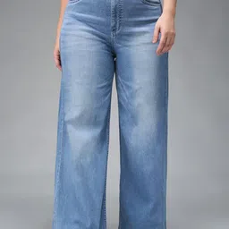 Miss Chase A+ Women Wide Leg High-Rise Light Fade Stretchable Jeans-picture-30