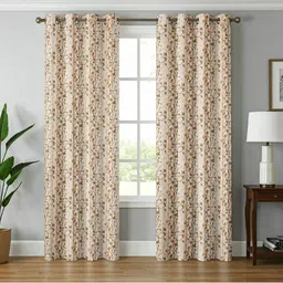 UrbanArts Brown Set of 2 Floral Room Darkening Window Curtain-image-52