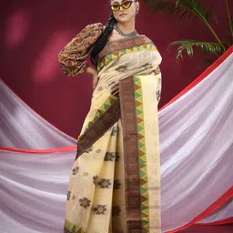 TANTLOOM Woven Design Pure Cotton Saree-image-87