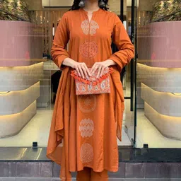 Moda Rapido Women Printed Regular Kurta with Trousers & With Dupatta-picture-18