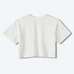 YK Warner Bros Girls Printed Pure Cotton Applique Boxy T-shirt image 2