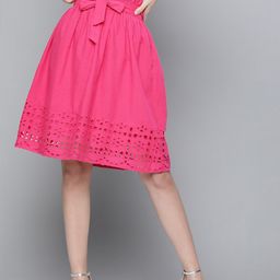 sassafras Women Embroidered Regular Pink Skirt-picture-21