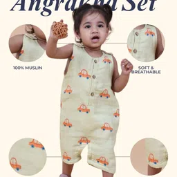 MAMA AND PEACHES Girls Printed Cotton Rompers image 3