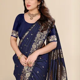 Moda Rapido Floral Zari Art Silk Heavy Work Banarasi Saree image 3