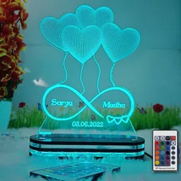 mystica Anniversary Gift for Couple Wedding Gift Lamp With Light Love Light(gift lamp) Table Lamp image 3