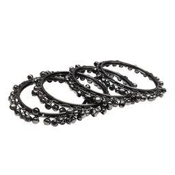 OOMPH Set Of 28 Oxidised Ghungroo & Shimmer Bangles image 5