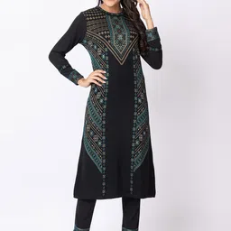 KEIKO Ethnic Motifs Printed Round Neck A Line Kurta With Trousers image 1