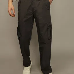 The Roadster Lifestyle Co Men Loose Fit Cargo Trousers-picture-37