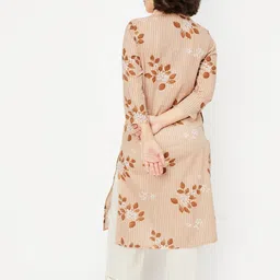 max Women Geometric Flared Sleeves Pathani Kurta image 3