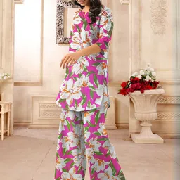 Anouk Rustic Women Floral Printed Cotton Kurta with Palazzo image 2