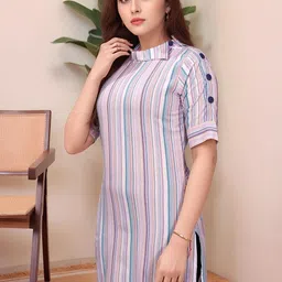 Anouk Rustic Women Striped Kurta image 2