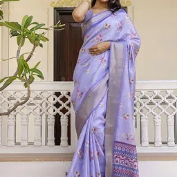 SANISA Floral Silk Blend Designer Saree-image-87