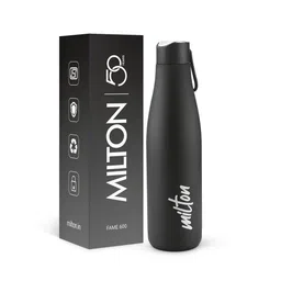 Milton Black Single Stainless Steel Brand Logo Double Wall Vacuum Water Bottle-picture-43