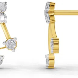 Sparkles Certified Lab Grown Diamond Yellow Gold 14kt Stud Earring image 4