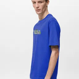 MISCHIEF MONKEY Typography Printed Drop-Shoulder Sleeves Pure Cotton Oversized T-shirt image 5