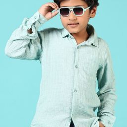 V-Mart Boys Spread Collar Textured Cotton Casual Shirt-picture-49