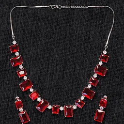 Zoey Silver-Plated American Diamond-Studded Jewellery Set image 1